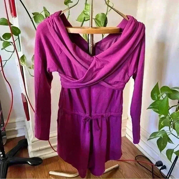 Free People Movement Purple Love Spell Activewear Off the Shoulder Romper Large - Picture 1 of 6